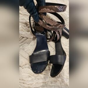 Gucci Black and Brown Snakeskin Heels